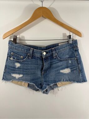 Rag & Bone Distressed Blue Denim Cutoff Shorts - Mila Size 28 Moss W1911K800